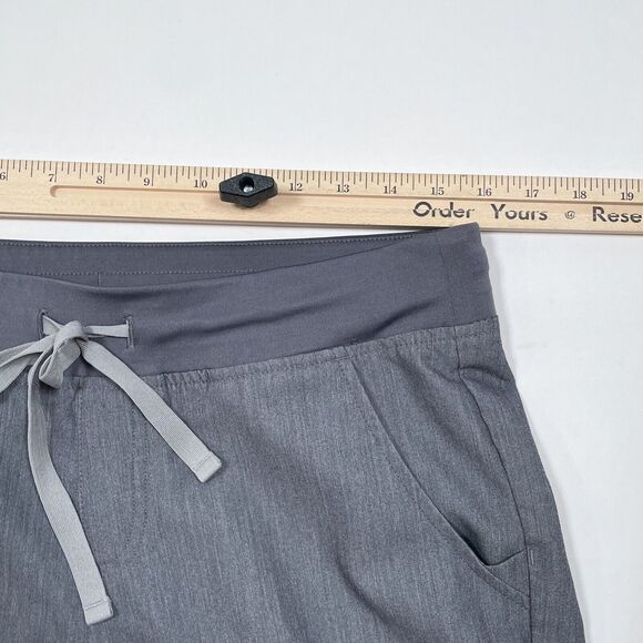 FIGS Zamora Jogger Scrub Pants Women Medium Gray High Waist Medical Cargo Pocket - Picture 9 of 10